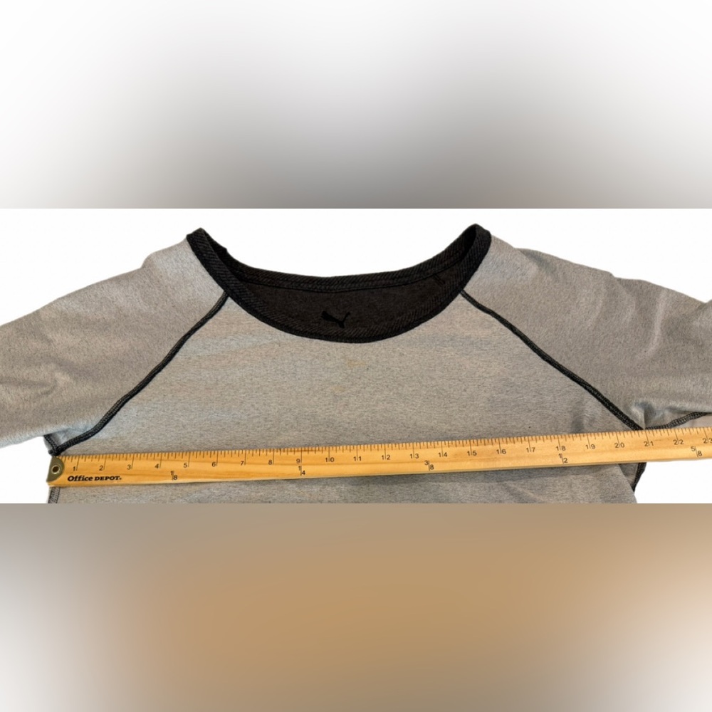 Womens XL Puma Boat neck sweatshirt, black logo on dark grey MOSTLY COTTON TOP - Picture 9 of 14